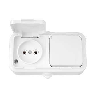 розетка 2-м оп ip44 без заземл. бел. bylectrica в-рц-653 от BTSprom.by