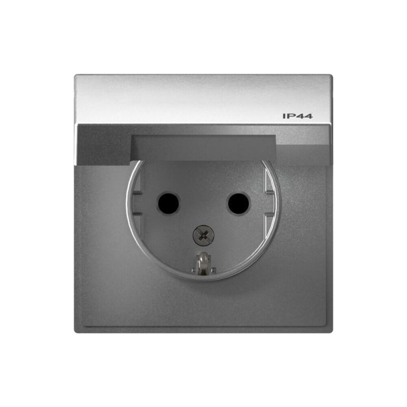  Розетка ArtGallery 16А IP44 с заземл. защ. шторки с крышкой механизм алюм. SE GAL440346 фото в каталоге от BTSprom.by