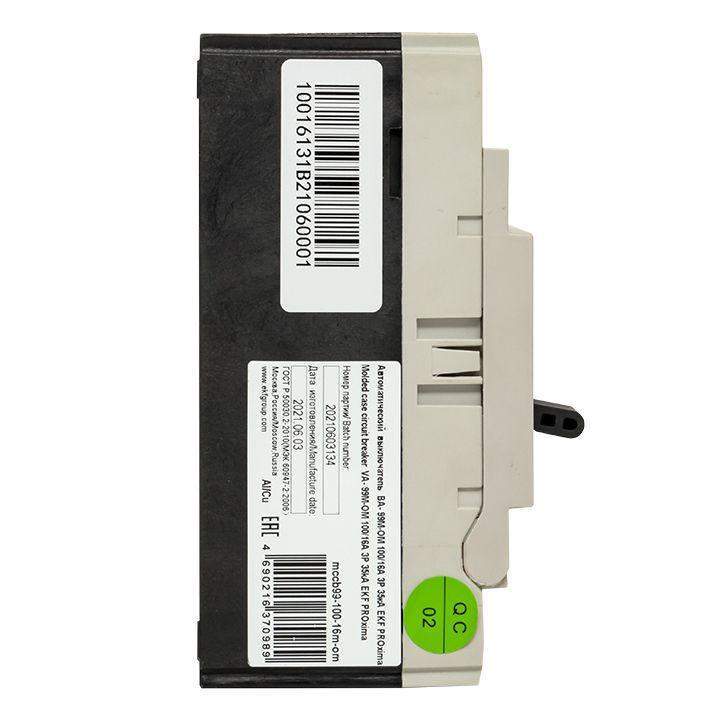  Выключатель автоматический 3п 100/ 16А 35кА ВА-99М РМРС PROxima EKF mccb99-100-16m-om фото в каталоге от BTSprom.by