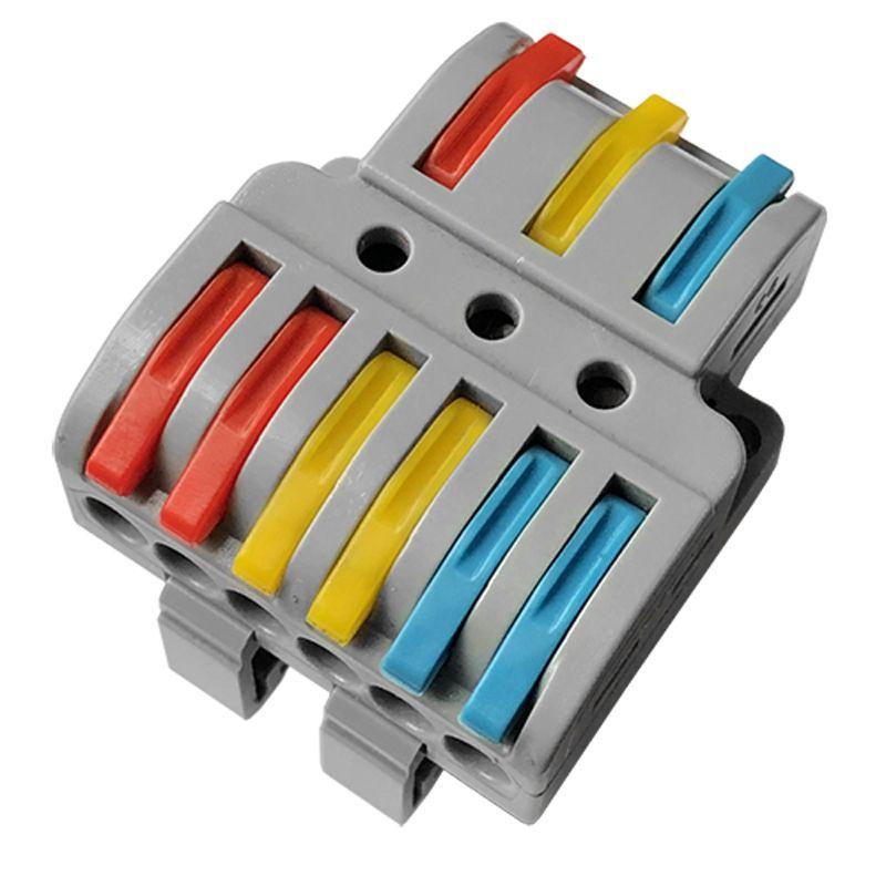 клемма проходная разветвительная смк 3x2d 3п на din-рейку 0.08-4кв.мм (1 ввод 2 вывода на полюс) сер. (уп.20шт) rexant 07-5283 от BTSprom.by