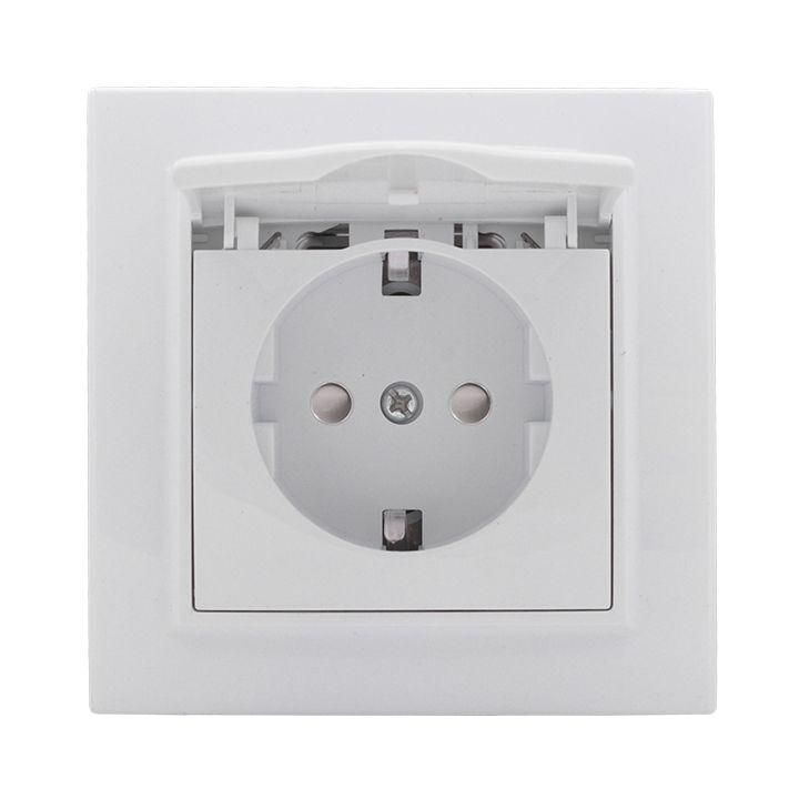 розетка 1-м сп минск 16а ip20 с заземл. защ. шторки с крышкой бел. basic ekf err16-029-100 от BTSprom.by