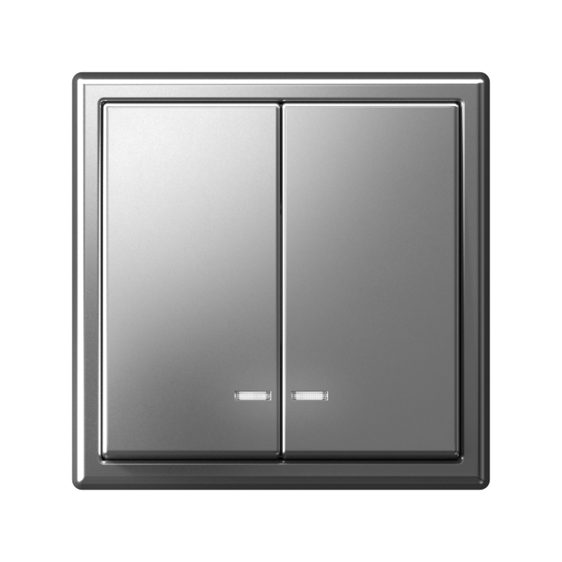  Выключатель 2-кл. ArtGallery (сх. 5а) 10AX с подсветкой механизм сталь SE GAL000953 фото в каталоге от BTSprom.by