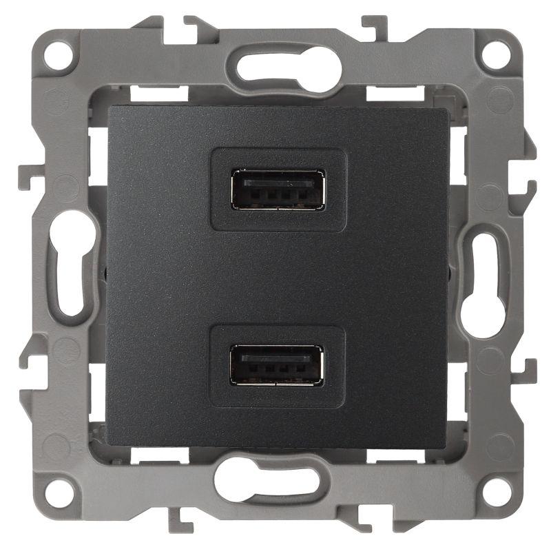 устройство зарядное usb 12-4110-05 5в-2100ма антрацит эра б0027495 от BTSprom.by
