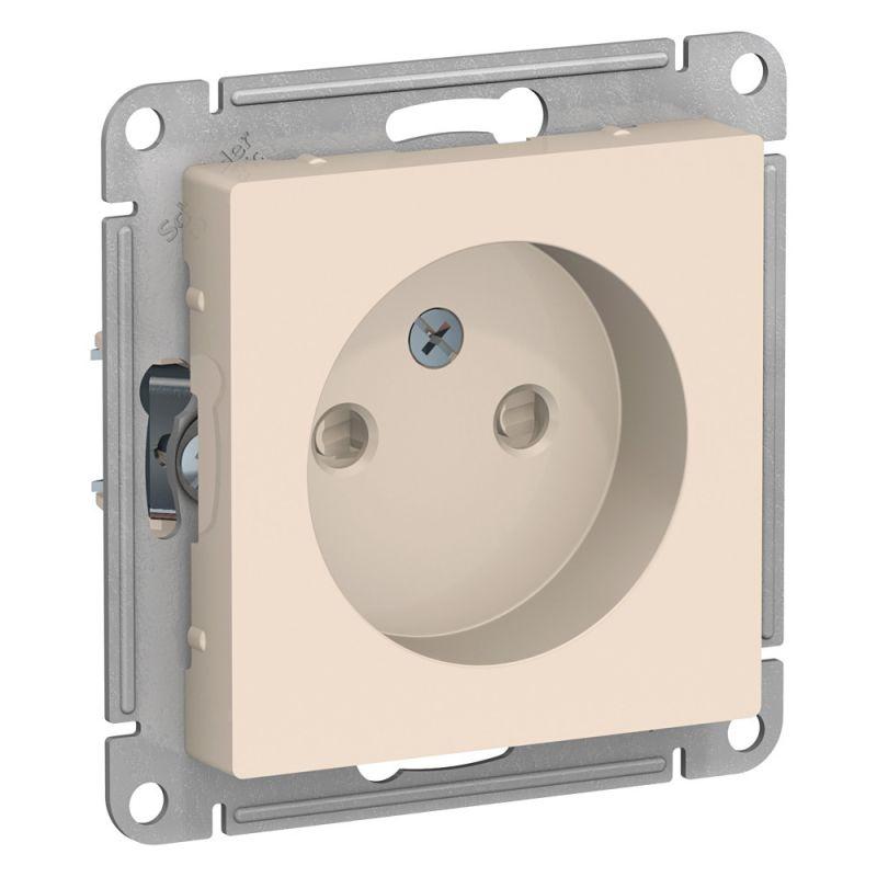 розетка 1-м сп atlasdesign 16а ip20 без заземл. защ. шторки механизм беж. se atn000249 от BTSprom.by