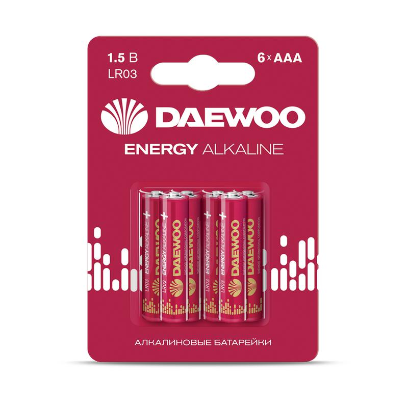 элемент питания алкалиновый aaa/lr03 1.5в energy alkaline bl- 6 (блист. 6шт) daewoo 5057081 от BTSprom.by