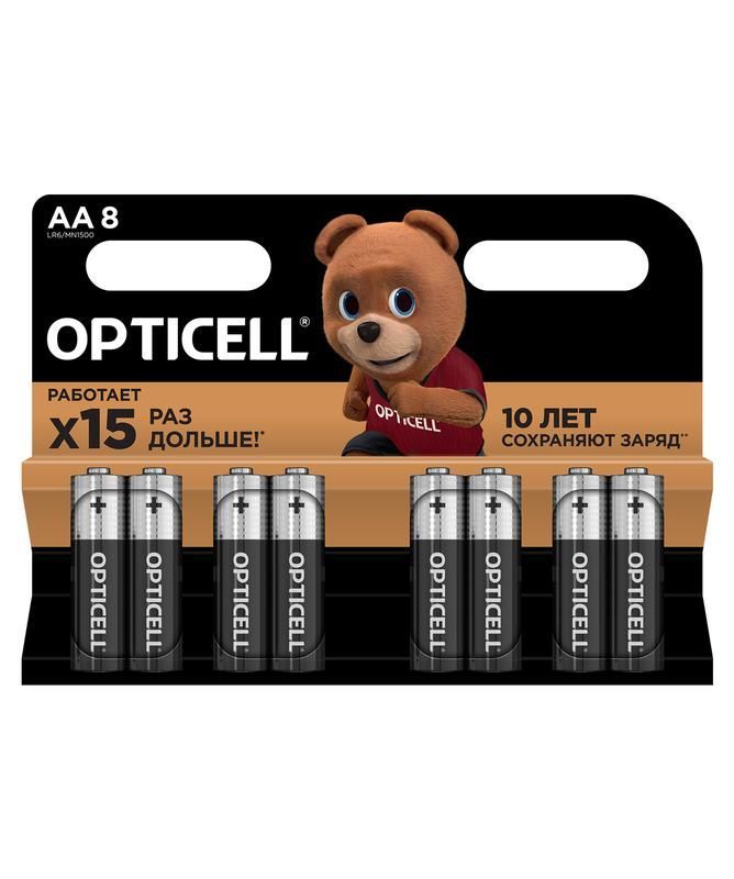 элемент питания алкалиновый aa/lr6 (блист. 8шт) basic opticell 5051008 от BTSprom.by