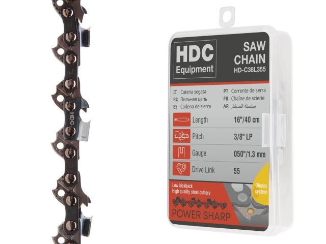 цепь 40 см 16" 3/8" lp 1.3 мм 55 зв. (в пласт. боксе) hdc (hdc equipment) hd-c38l355 от BTSprom.by