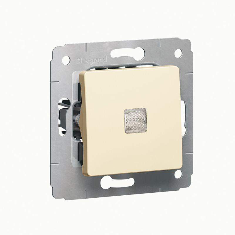 выключатель 1-кл. сп cariva 10а ip20 с подсветкой сл. кость (diy-упак.) leg 695901 от BTSprom.by