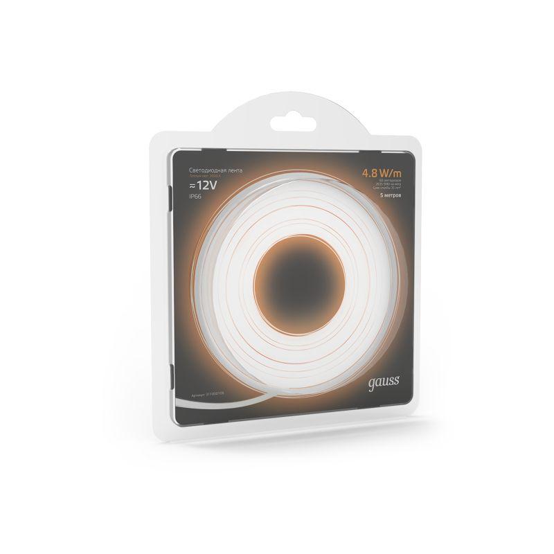  Лента светодиодная Black 2835/60-SMD 4.8Вт/м 3000К тепл. бел. IP66 210лм/м 12В (блист.5м) GAUSS 311000105 фото в каталоге от BTSprom.by