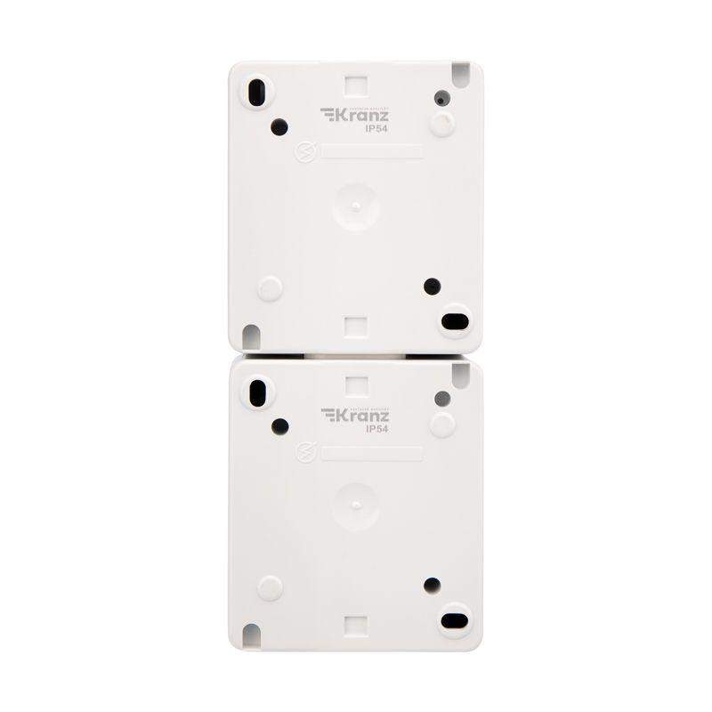  Блок розеток 2-м ОП INDUSTRIAL IP54 вертик. с заземл. керамика бел. Kranz KR-78-0801 фото в каталоге от BTSprom.by