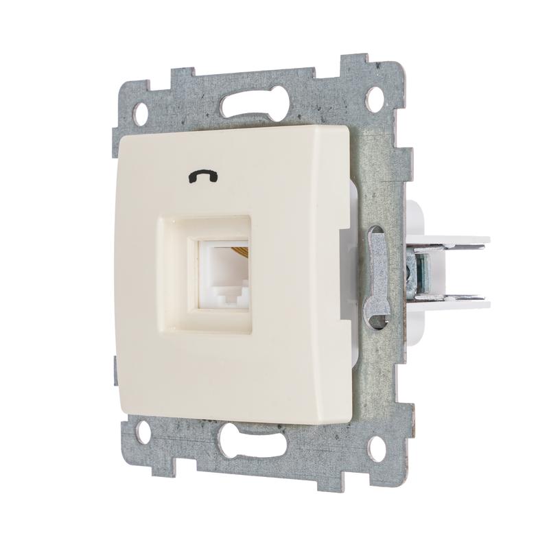  Розетка телефонная 1-м СП Мария РТ1-456 RJ11 механизм сл. кость Кунцево 120004 фото в каталоге от BTSprom.by