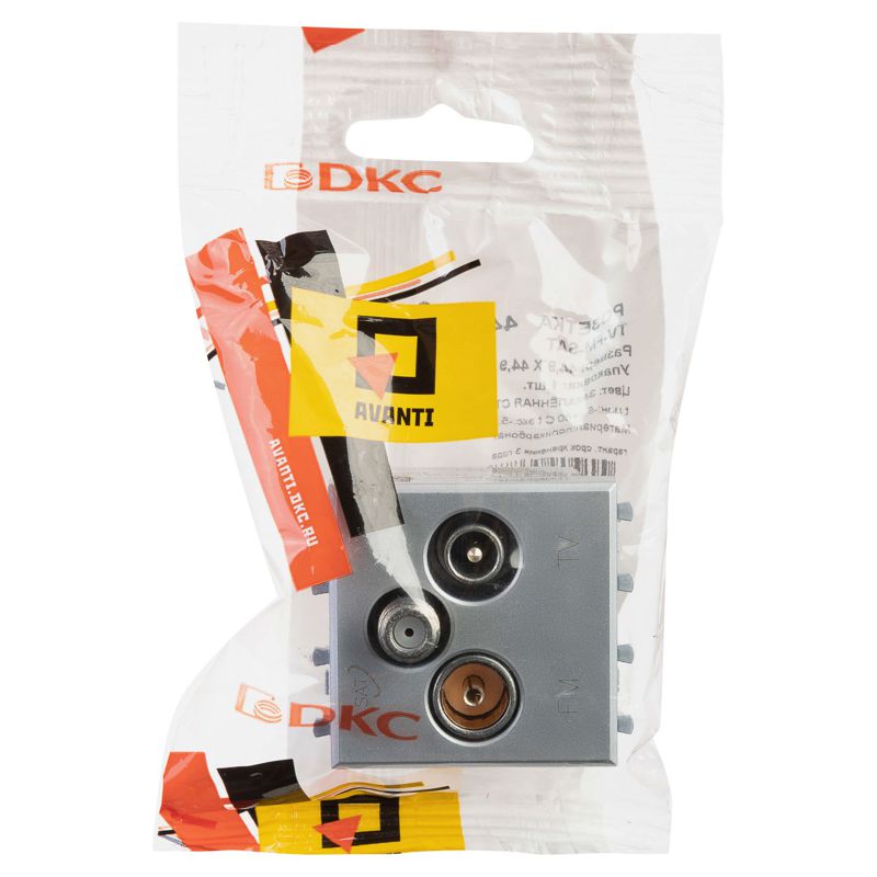  Розетка телевизионная TV/FM/SAT 2мод. Avanti "Закаленная сталь" DKC 4404532 фото в каталоге от BTSprom.by