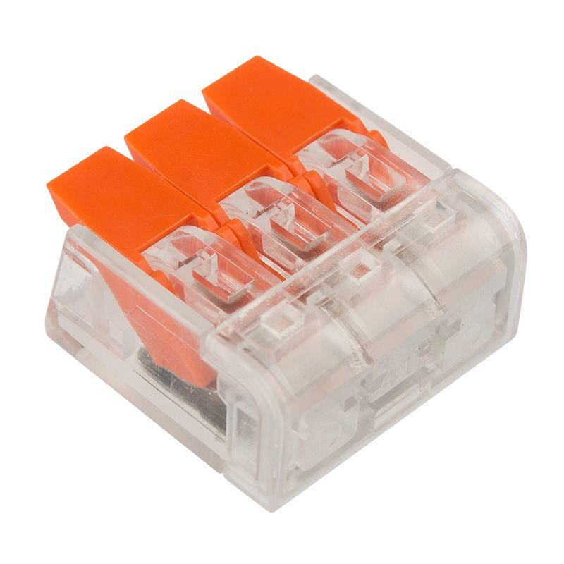  Клемма компактная многоразовая 221-413 3-проводная 0.14-4.0кв.мм (уп.50шт) Rexant 07-5203 фото в каталоге от BTSprom.by