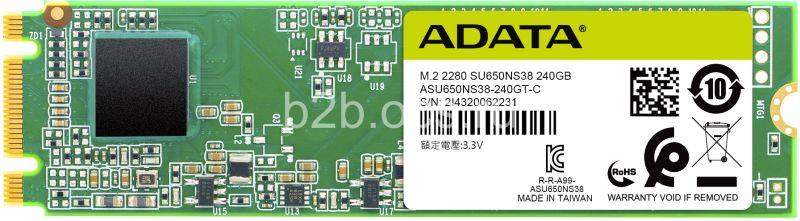 накопитель твердотельный asu650ns38-240gt-c 240gb ssd su650 m.2 2280 sata 6gb/s r/w 550/500 mb/s 3d tlc adata 1000570050 от BTSprom.by
