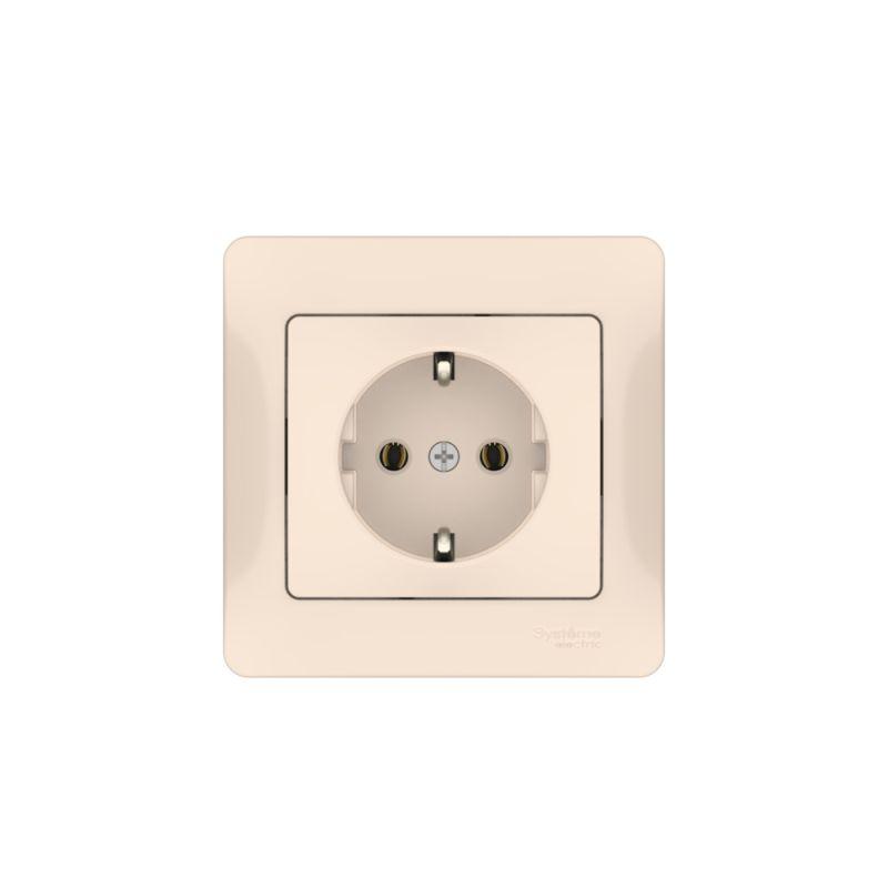  Розетка Glossa 16А с заземл. быстрозажим. клем. в сборе беж. SE GSL000242S фото в каталоге от BTSprom.by