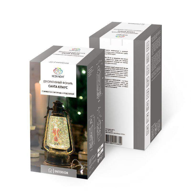  Фонарь декоративный Санта Клаус 1LED тепл. бел. 1.5Вт IP20 эффект снегопада с подсветкой Neon-Night 501-066 фото в каталоге от BTSprom.by