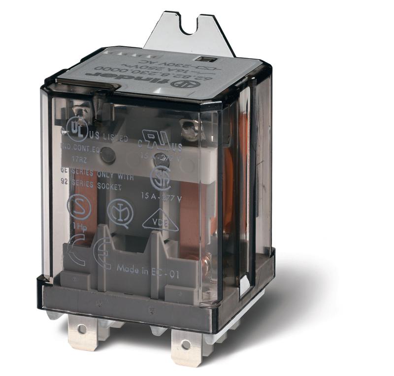 реле силовое электромеханич. монтаж в наконечники faston 250 (6.3х0.8мм) 2co 16а agcdo 230в ac rti монтаж. фланец finder 628282300000 от BTSprom.by