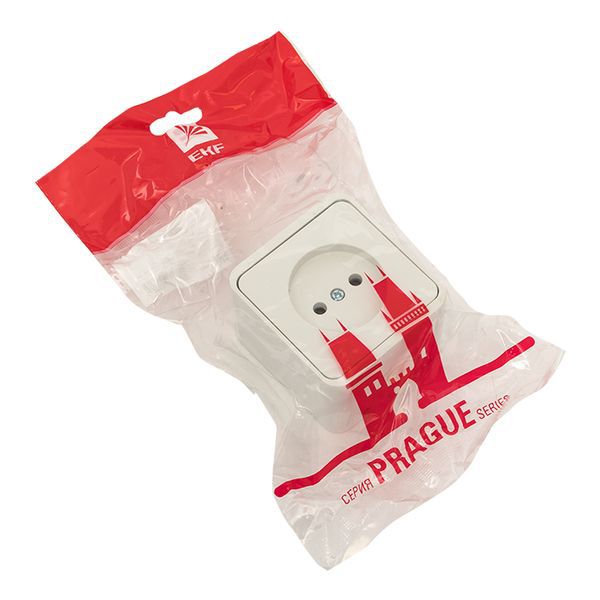  Розетка 1-м ОП Прага 10А IP44 без заземл. бел. EKF EKR10-022-10-44 фото в каталоге от BTSprom.by