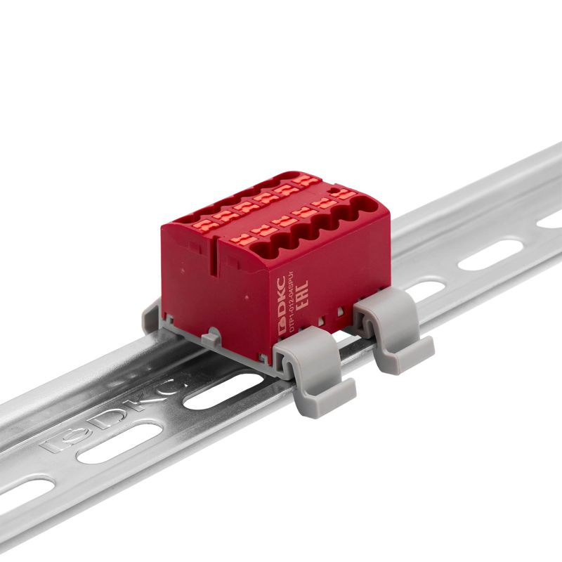  Блок распределительный зажим push-in 12 точек подключения 2.5кв.мм красн. DKC DTP1-012-04SPUR фото в каталоге от BTSprom.by