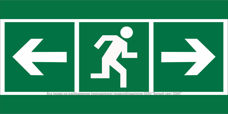 знак безопасности bl-3517.e121 "напр. к эв. вых. прав./напр. к эв. вых. лев." белый свет a25069 от BTSprom.by