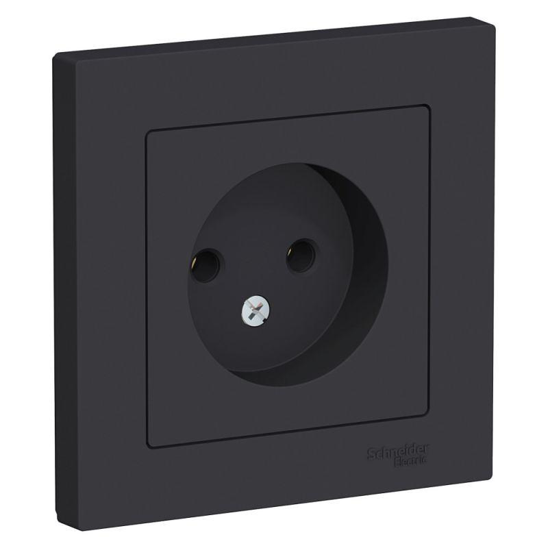 розетка 1-м сп atlasdesign 16а ip20 без заземл. в сборе карбон se atn001040 от BTSprom.by