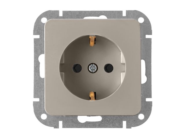 розетка 1-ая (скрытая, с/з) песочная, astrum, bylectrica рс16-1502 песочн от BTSprom.by