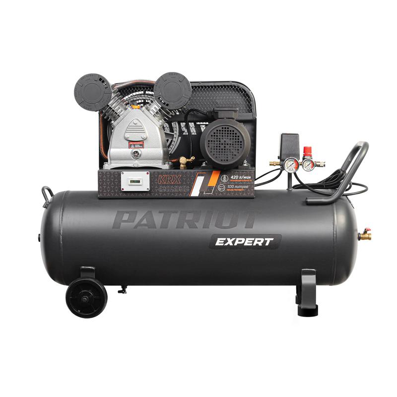 компрессор поршневой ременной масляный krx 420 l100 d 420л/мин 100л 10бар 2.2квт 400 в patriot 545302320 от BTSprom.by