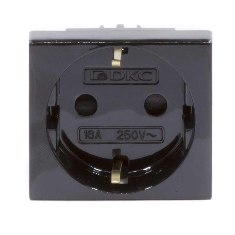 розетка 1-м 2мод. viva 16а ip20 2p+e с заземл. защ. шторки черн. dkc 45205 от BTSprom.by