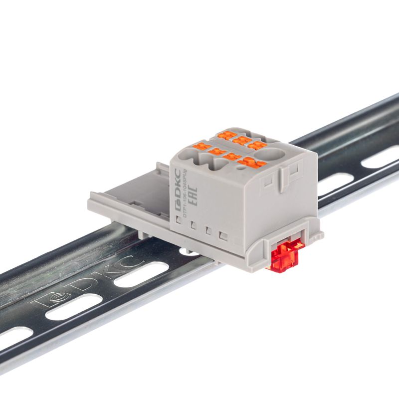  Блок распределительный зажим push-in 1 ввод 6кв.мм 6 точек подключения 2.5кв.мм сер. DKC DTP1-106-104SPUG фото в каталоге от BTSprom.by