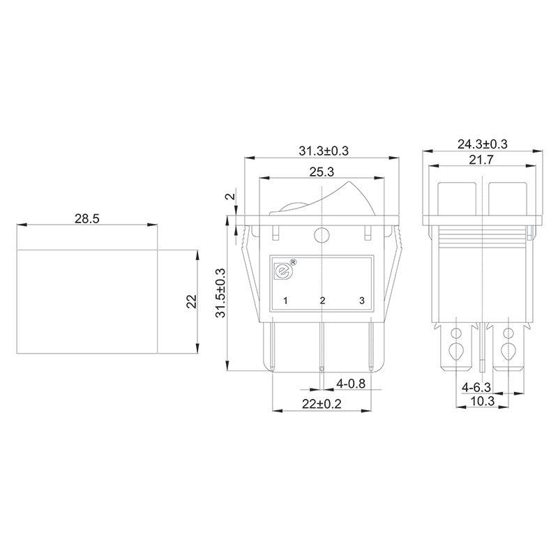  Выключатель клавишный 250В 15А (6с) ON-OFF черн. с подсветкой ДВОЙНОЙ (RWB-512 SC-797) Rexant 36-2430 фото в каталоге от BTSprom.by