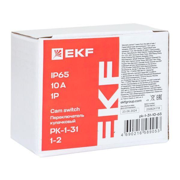  Переключатель кулачковый ПК-1-31 1п 10А "1-2" IP65 EKF pk-1-31-10-65 фото в каталоге от BTSprom.by