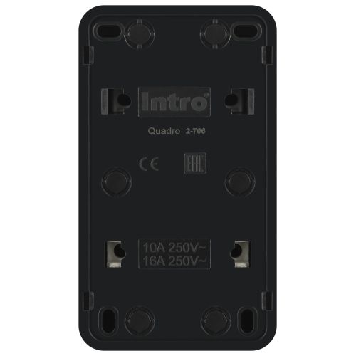 блок розетка с выключателем 2-м оп quadro 2-706-05 10-16-а-250в ip20 вертикал. антрацит intro б0069707 от BTSprom.by