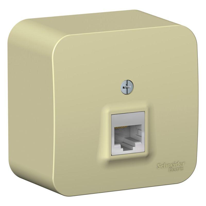 розетка компьютерная 1-м оп blanca rj45 кат.5e с изолир. пластиной беж. se blnia045007 от BTSprom.by