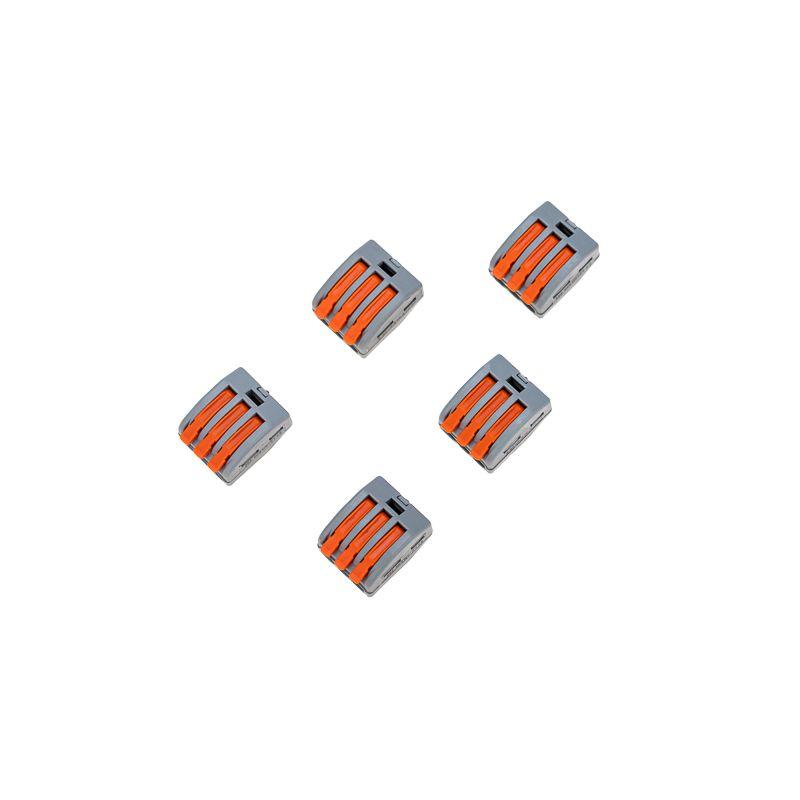  Клемма соединительная многоразовая 3-х проводная 0.08-4кв.мм сер. (блист.5шт) Rexant 06-0201-B5 фото в каталоге от BTSprom.by