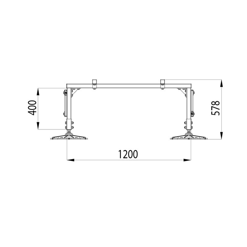  Конструкция опорная для установки оборудования TECHNORAPTOR FOOT 1200х2000 тип 1 HD КМ TR0219 фото в каталоге от BTSprom.by