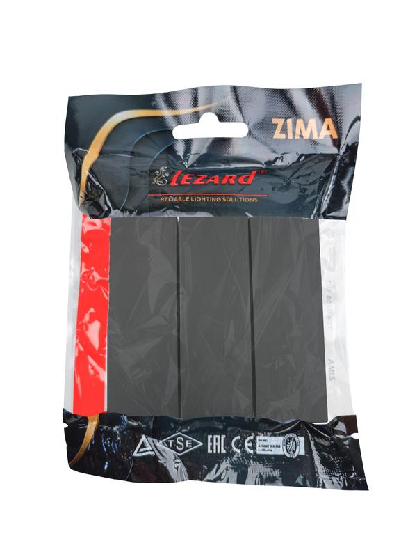  Выключатель 3-кл. СП ZIMA IP20 10А безвинт. зажим черн. бархат LEZARD 704-4288-109QC фото в каталоге от BTSprom.by