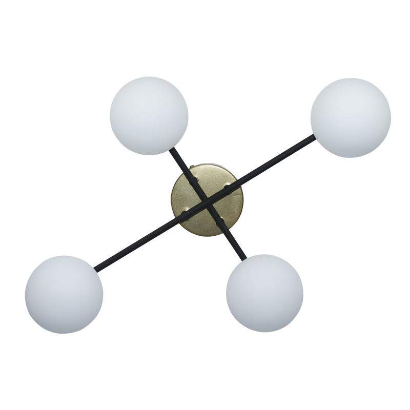  Светильник "Злата" 141 (плафон 8728) НСБ 01-4х25-101 G9 [ИМ] потолочн. черн.зол. Элетех 1005405280 фото в каталоге от BTSprom.by