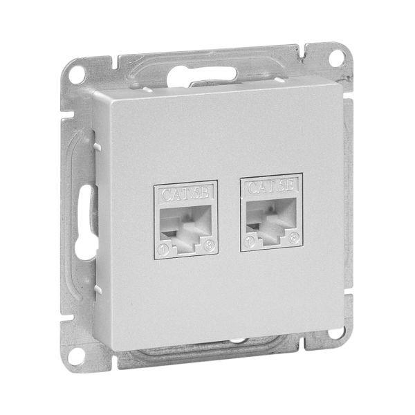 розетка компьютерная 1-м сп эпика rj45 кат.5 механизм алюм. ekf up1-soa-rj45-5 от BTSprom.by