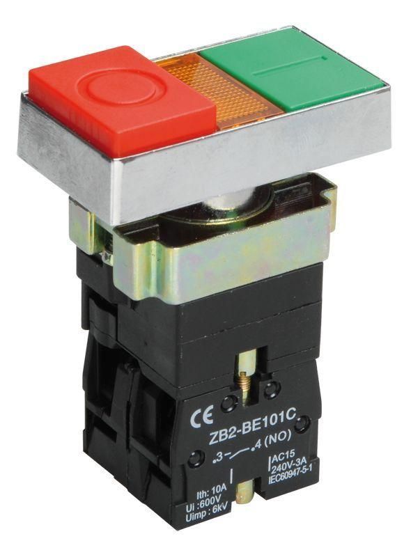 кнопка lay5-bw8465 "i-o" 1но сдвоенная с подсветкой karat iek bbd40-bw-k51 от BTSprom.by