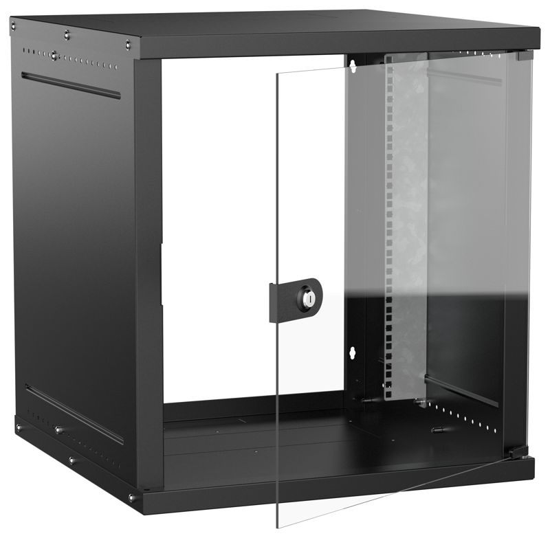 шкаф настенный 12u 600х600мм дверь стеклян. черн. generica lwe5-12u66-gf-g от BTSprom.by