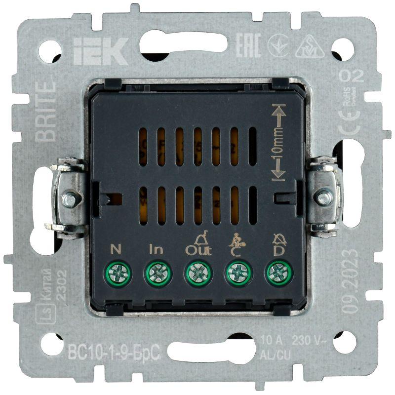  Кнопка звонка BRITE 10А ВС10-1-9-БрС для отелей с индик. механизм сталь IEK BR-V14-2-10-K46 фото в каталоге от BTSprom.by