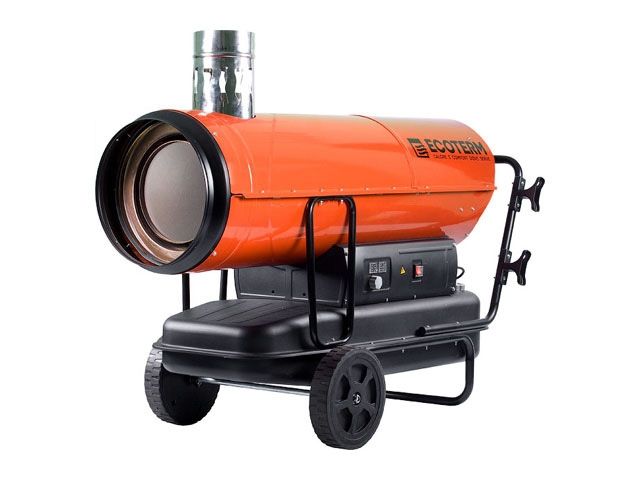 нагреватель воздуха диз. ecoterm dhi-50w непрям., 50 квт, 2 колеса (мощность 50квт, производительность 2000 м3/ч, термостат) dhi-50w от BTSprom.by