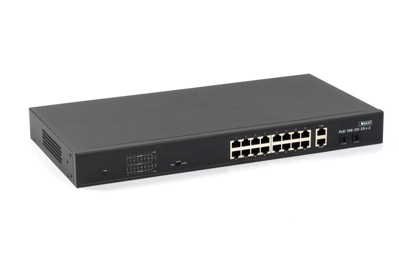 коммутатор skat poe-16e-2g-2s v.2 poe plus 260вт порты:16-ethernet 2-uplink 2-sfp бастион 4076 от BTSprom.by