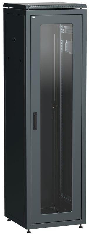 шкаф сетевой 19дюйм linea n 47u 600х800мм стеклянная передняя дверь задняя металлическая черн. itk ln05-47u68-gm от BTSprom.by
