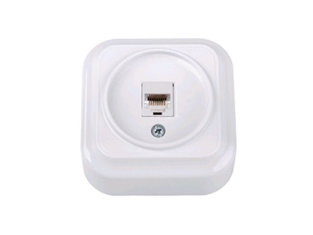 розетка 1-ая компьютерная (открытая) белая,вариант, bylectrica рк18-5111 от BTSprom.by
