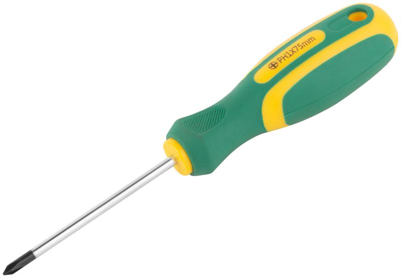  Отвертка "Контур" CrV сталь прорезиненная ручка 4х75мм РН1 FIT 55191 фото в каталоге от BTSprom.by