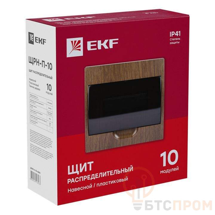  Щит ЩРН-П-10 IP41 темное дерево PROxima EKF pb40-n-10-dark фото в каталоге от BTSprom.by