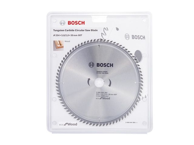 диск пильный 254х30 мм 80 зуб. по дереву eco wood bosch (твердоспл. зуб) 2608644384 от BTSprom.by