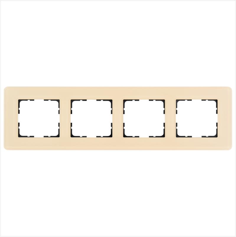 рамка 4-м g-glass закругленная стекло матов. тауп jasmart g1004gt-rm от BTSprom.by
