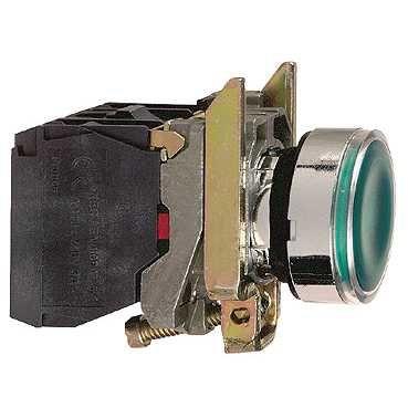  Кнопка 22мм 250В с возвр. с инд. зел. SchE XB4BW3365 фото в каталоге от BTSprom.by